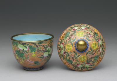 图片[2]-Gilt copper cup and saucer with painted enamel rendering of the happiness and longevity motif, Yongzheng reign (1723-1735), Qing dynasty-China Archive